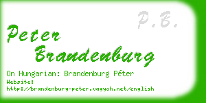 peter brandenburg business card