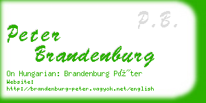 peter brandenburg business card